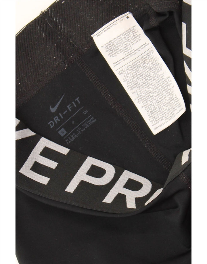 Женские спортивные шорты NIKE Dri Fit с графическим рисунком UK 8, маленькие черные полиэстер