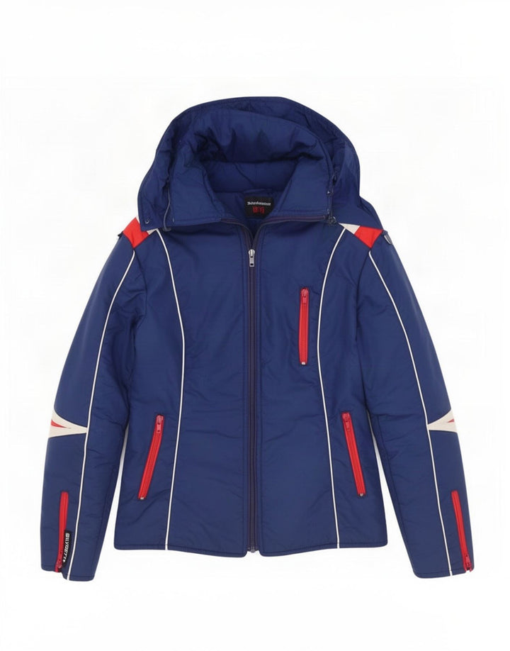 Женская лыжная куртка Silvretta с капюшоном IT 42 Medium Navy Blue Colorblock