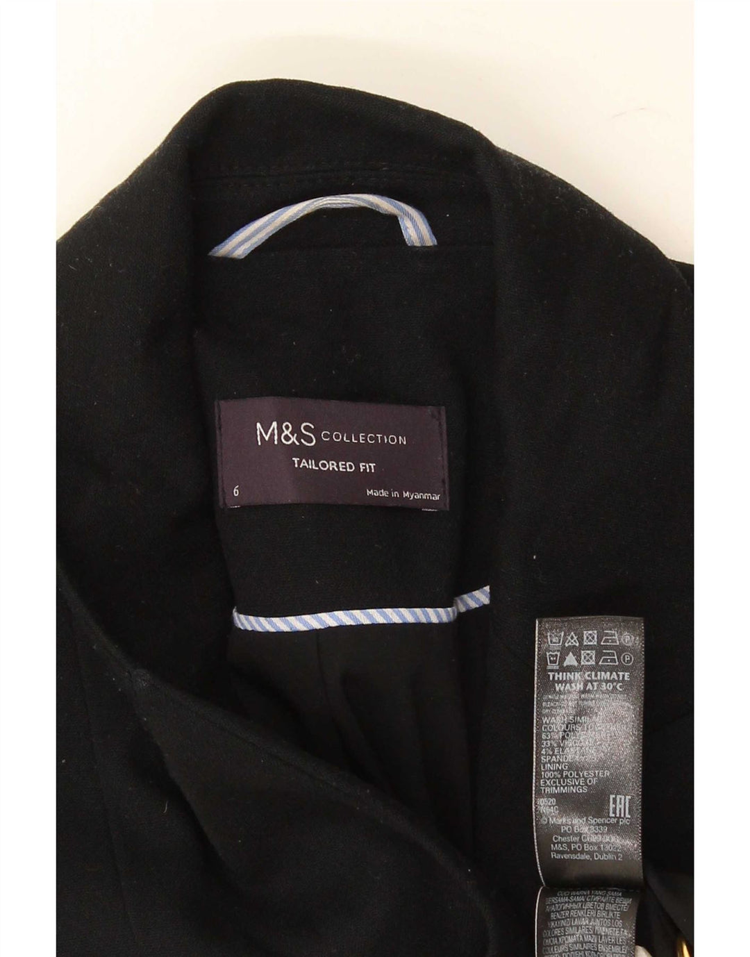 Женский пиджак строгого кроя Marks & Spencer UK 6 XS, черный