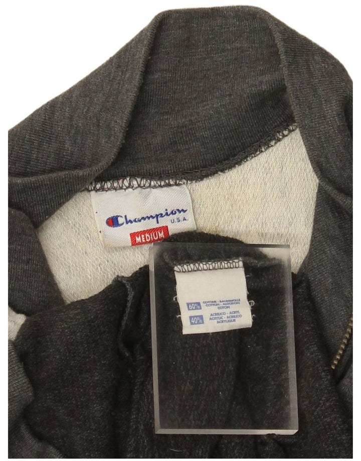 Мужской спортивный костюм Champion USA, верхняя куртка из хлопка среднего серого цвета с цветными блоками