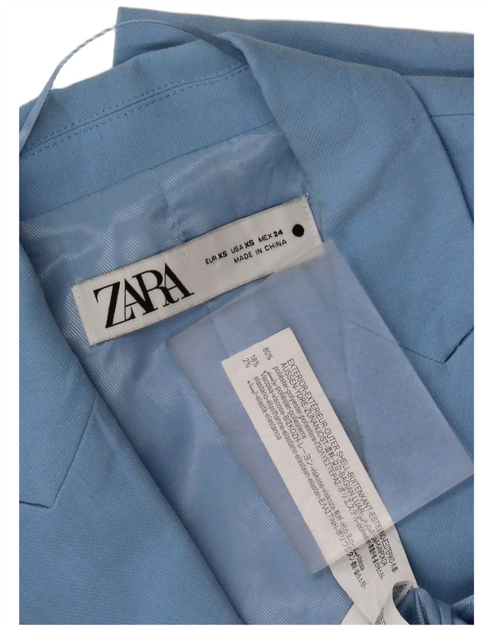 Женский двубортный пиджак ZARA UK 6 XS, синий полиэстер