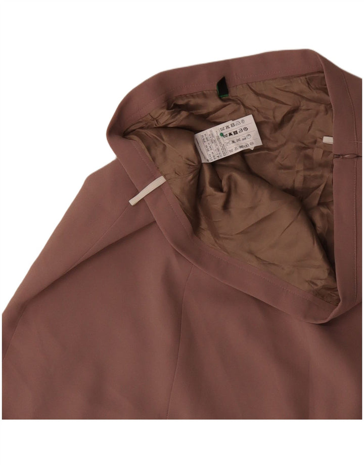 Женская юбка-трапеция BENETTON UK 14, большая W34, полиэстер с розовым цветочным принтом