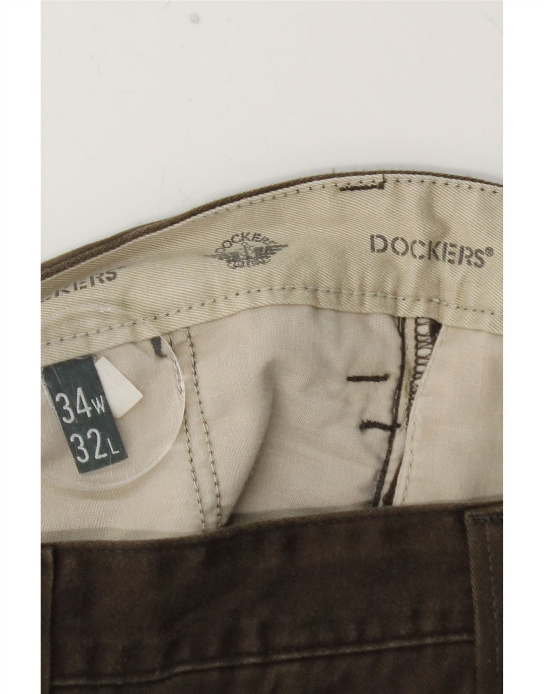 Мужские прямые брюки-чиносы DOCKERS W34 L32, коричневые, хлопковые