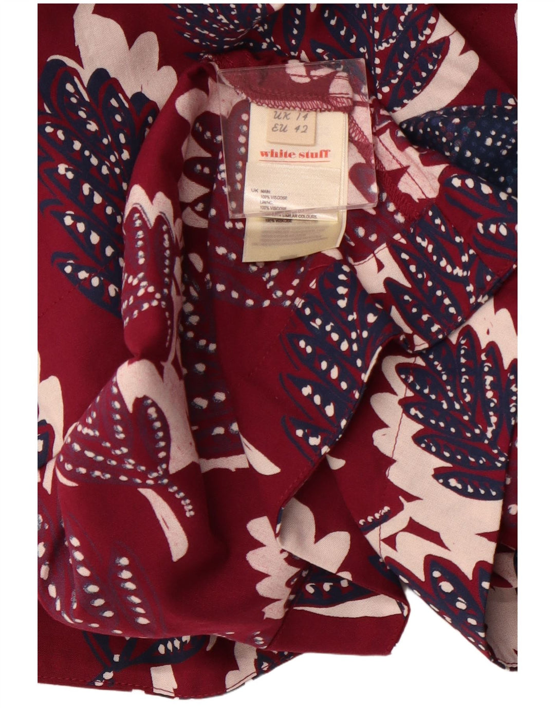 Женская юбка-трапеция WHITE STUFF UK 14, большая W34, розовая вискоза с цветочным принтом