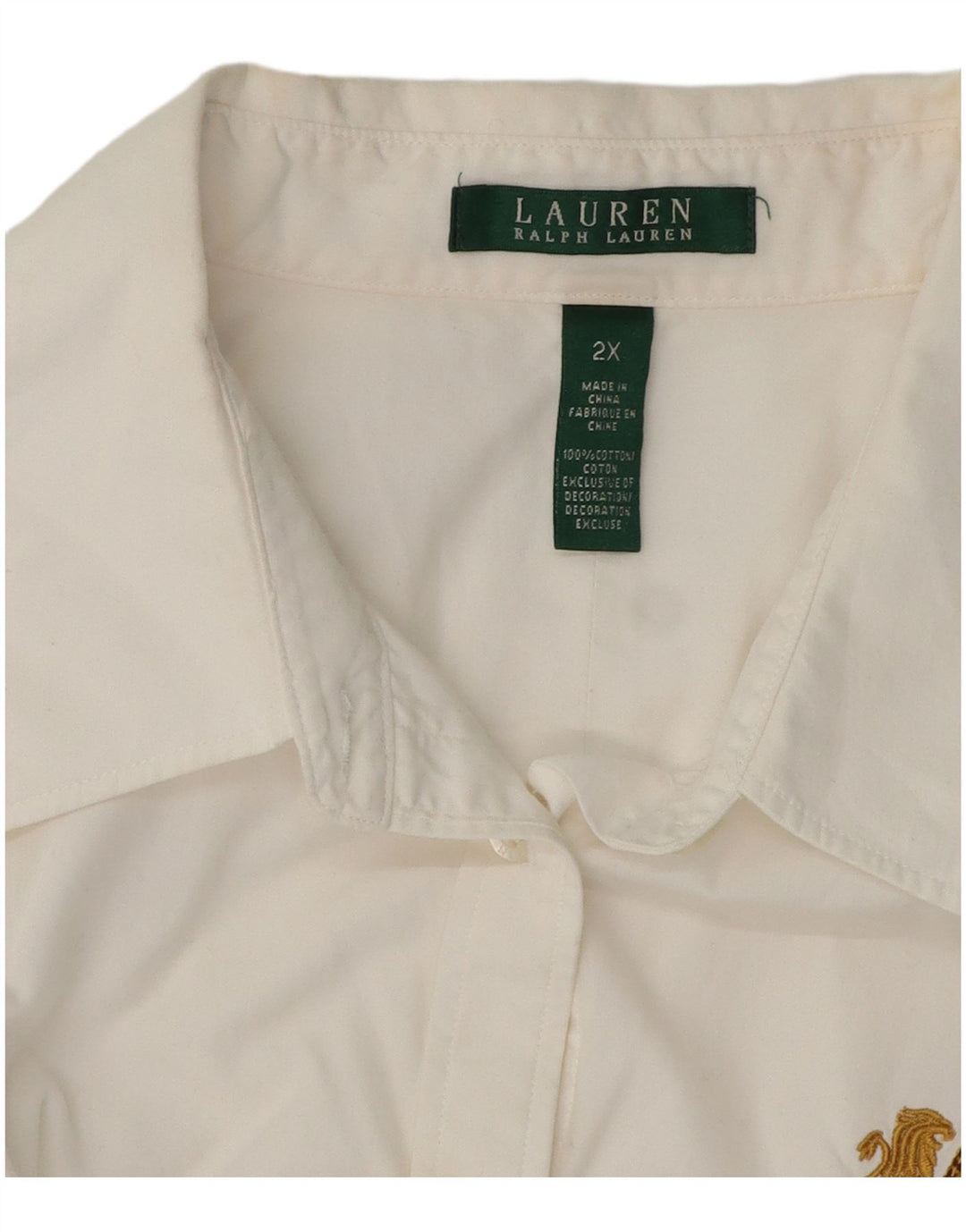 Женская рубашка RALPH LAUREN UK 20 2XL, белый хлопок