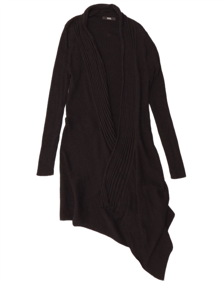 MARKS & SPENCER Womens Asymmetric Cardigan Sweater UK 10 Small  Black