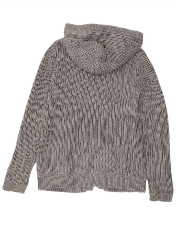 Мужской кардиган с капюшоном Tommy Hilfiger, хлопковый свитер среднего серого цвета