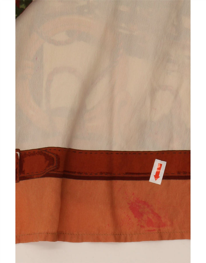 GABRI ELLE LA CAMICIA Женская блузка-рубашка с рисунком UK 16, большая белая