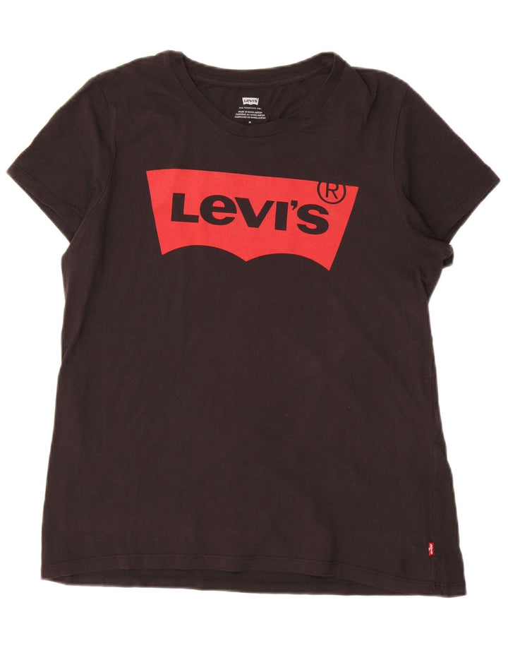 Женская футболка с рисунком Levi's Top UK 14, средний черный