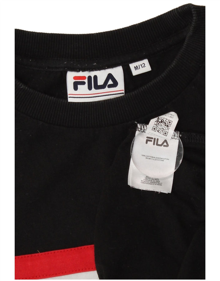 Женский джемпер с рисунком Fila UK 12, средний черный, с цветными блоками