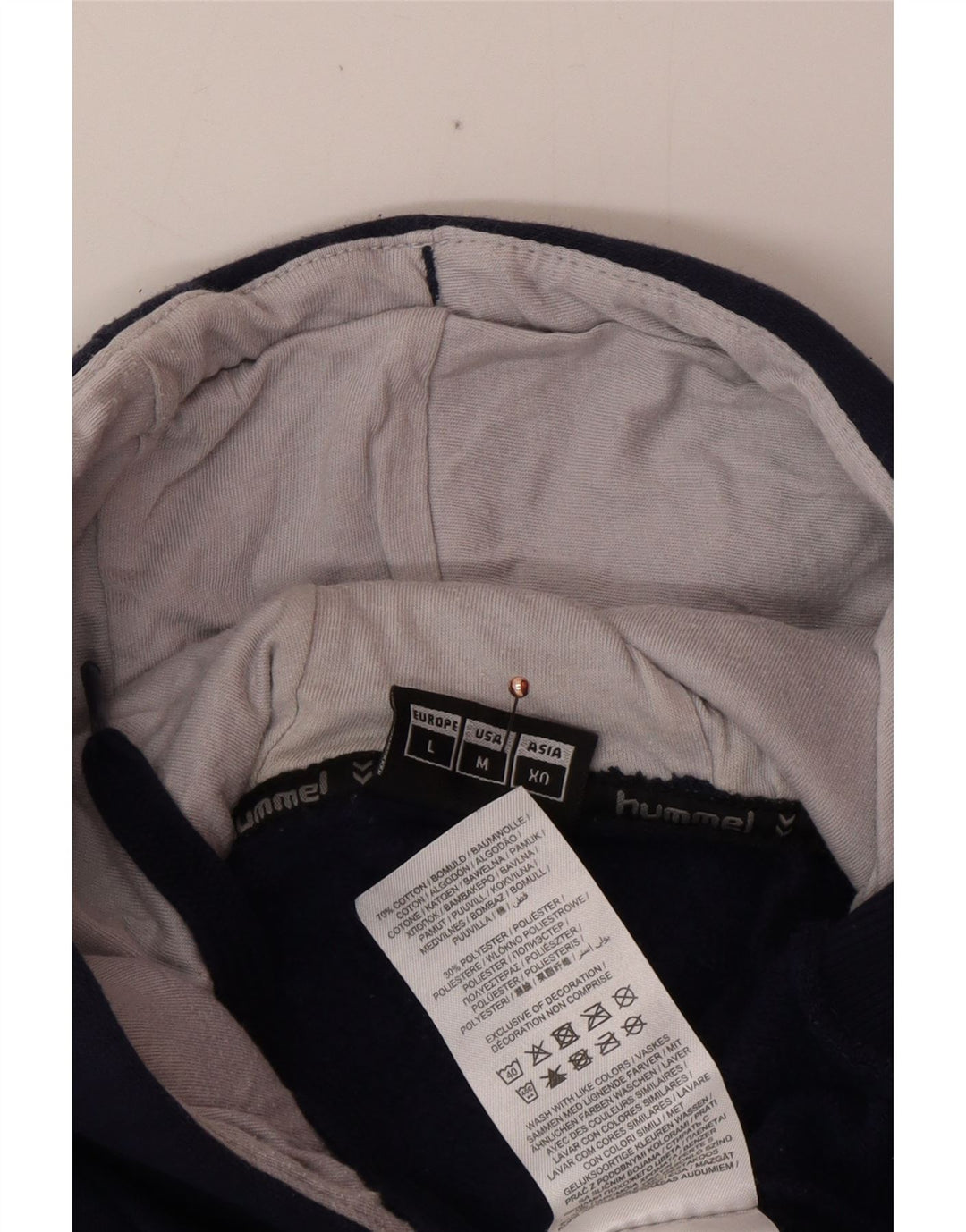 HUMMEL Мужской джемпер с капюшоном с рисунком, большой темно-синий, хлопок