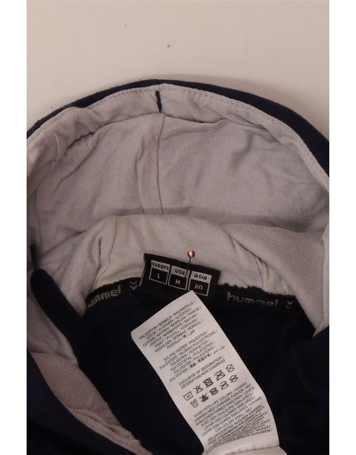 HUMMEL Мужской джемпер с капюшоном с рисунком, большой темно-синий, хлопок