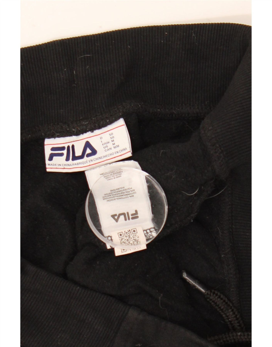 Fila Мужские спортивные брюки с рисунком, джоггеры, средний черный, хлопок