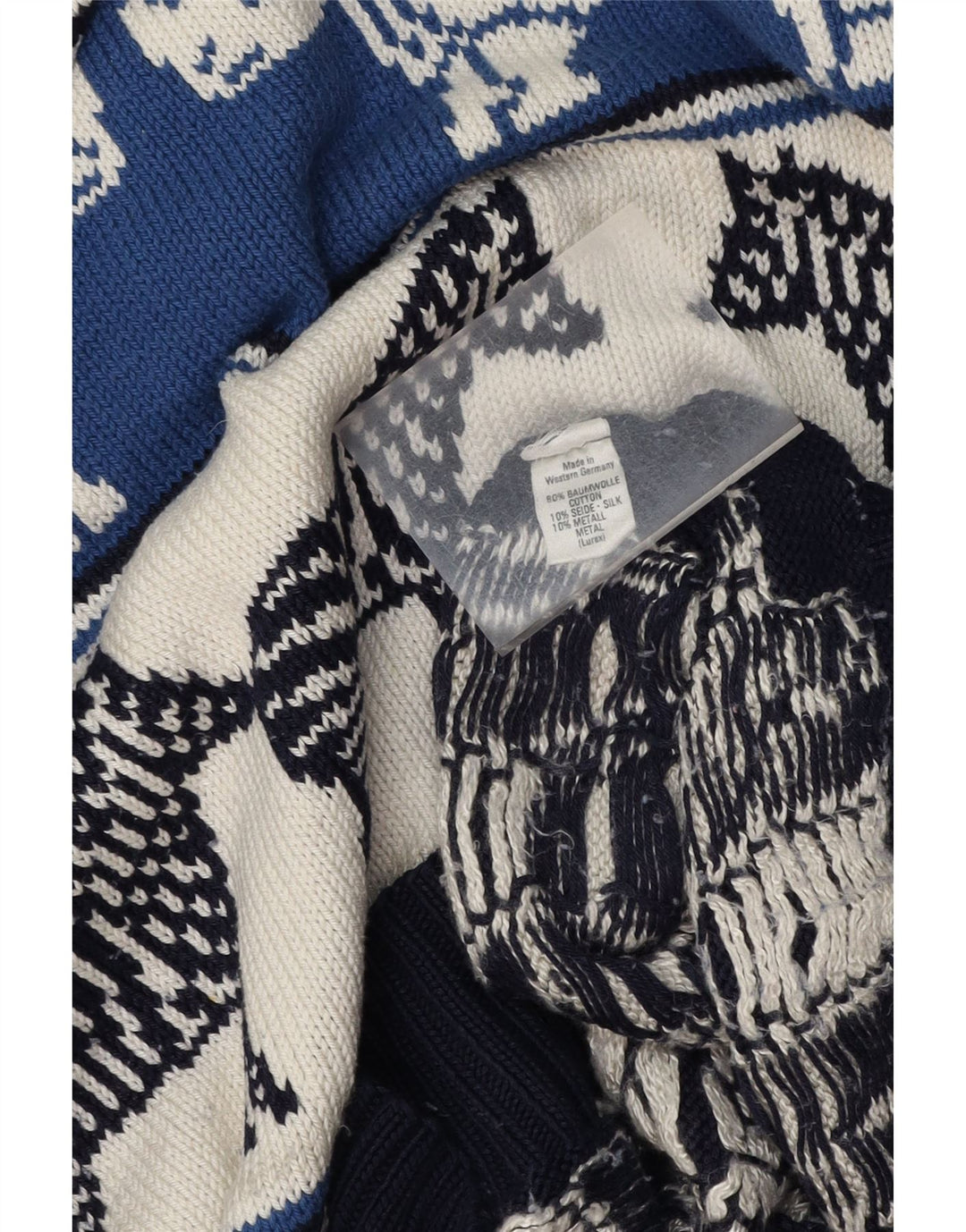 ВИНТАЖНЫЙ женский джемпер с круглым вырезом, Великобритания, 18 XL, темно-синий с животным принтом