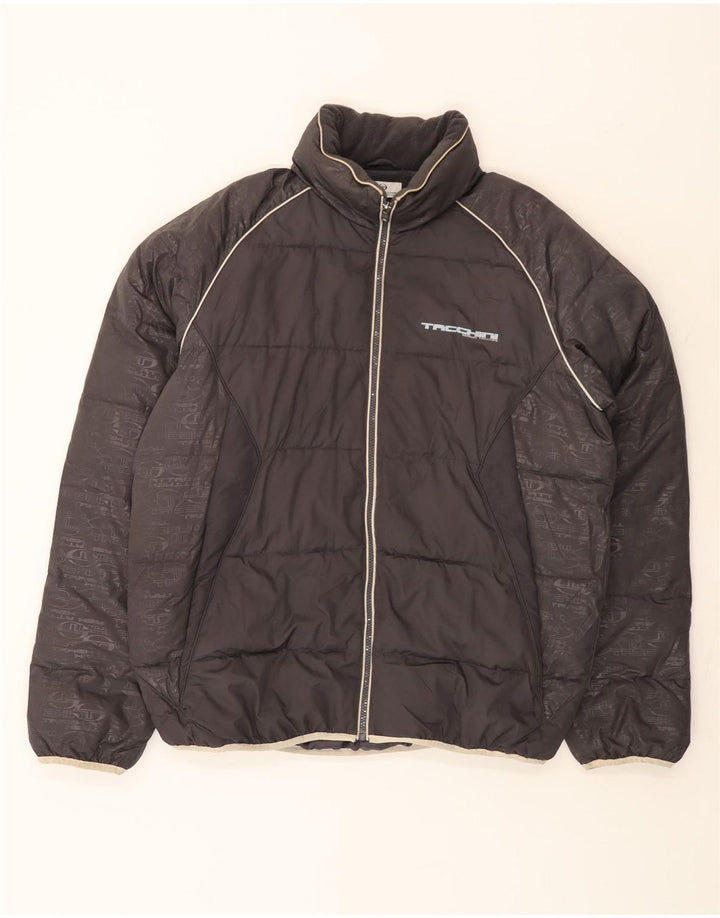 Мужская стеганая куртка Sergio Tacchini UK 42 XL серая, полиэстер с цветными блоками