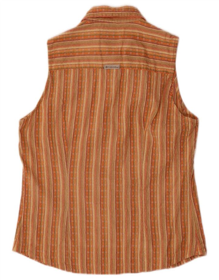 Женская блузка-рубашка без рукавов COLUMBIA, Великобритания, 10 маленьких размеров, в разноцветную полоску