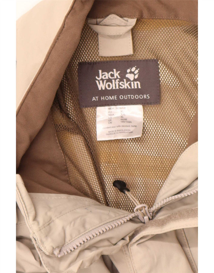 Мужская дождевик Jack Wolfskin UK 44/46 XL Бежевый полиамид с цветными блоками