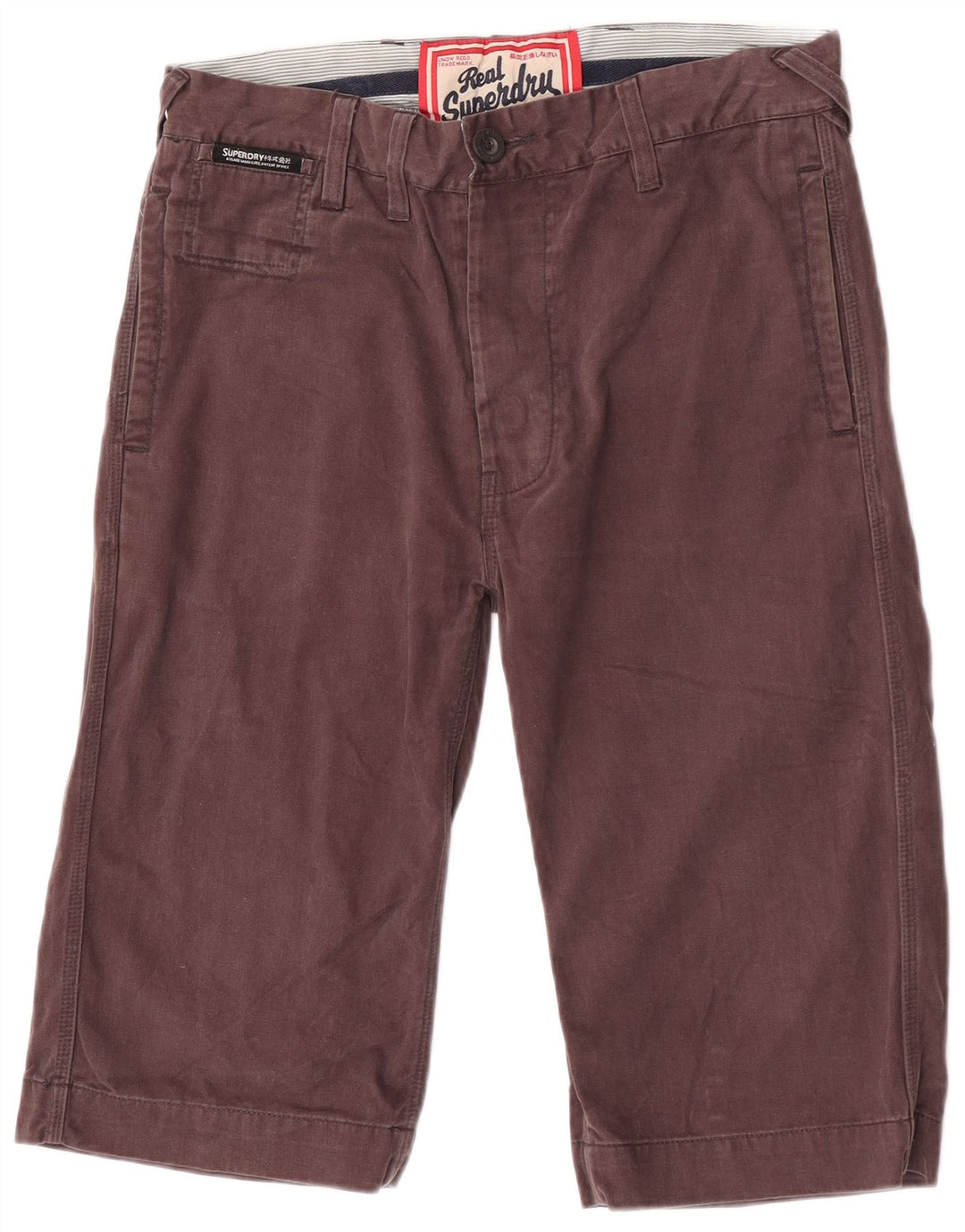 Мужские шорты-чиносы Superdry W30, хлопковые, среднего коричневого цвета