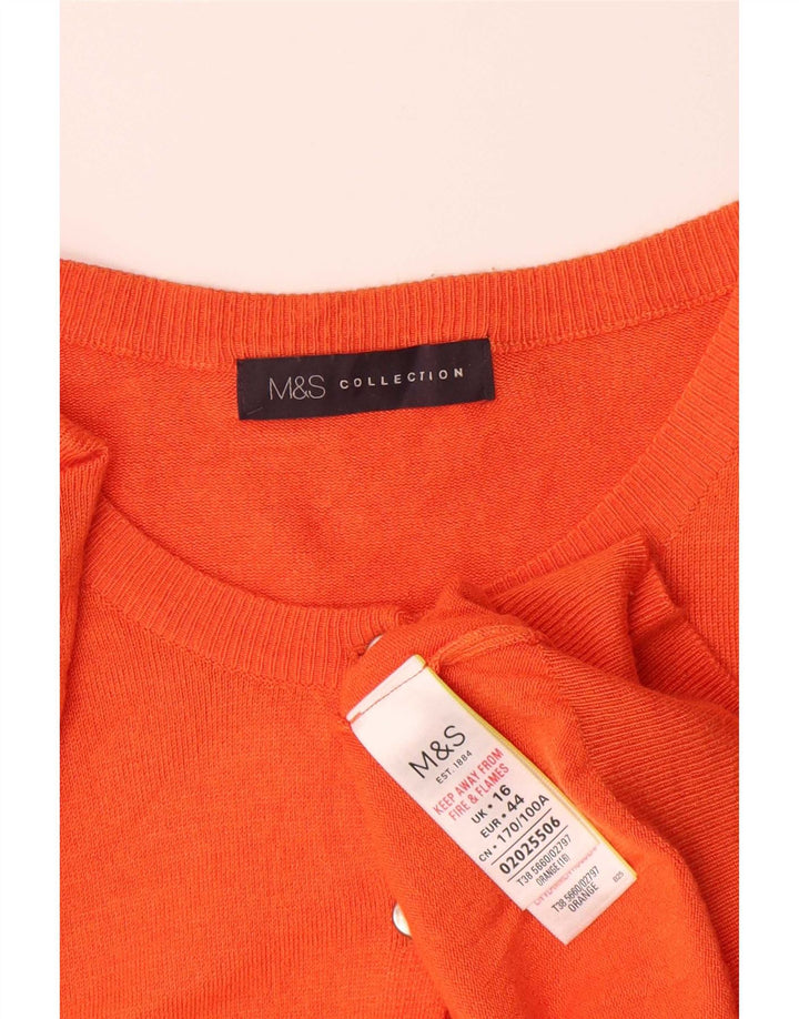 Женский кардиган Marks & Spencer UK 16, большой оранжевый вискозный свитер