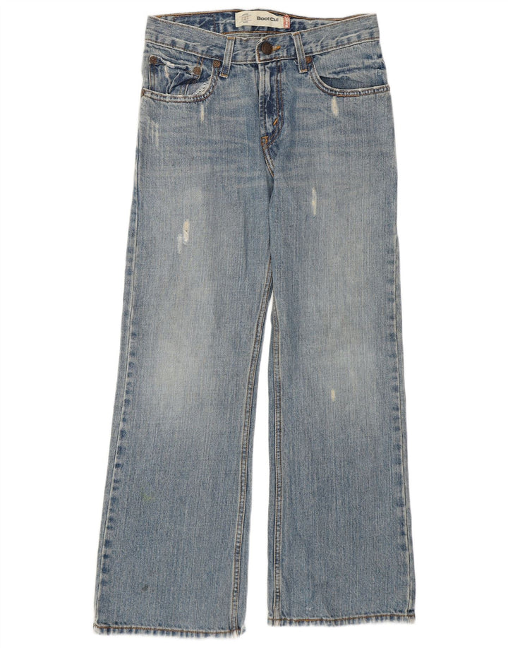 Женские джинсы Levi's 527 с потертостями Bootcut, размер 12, средние W28 L27, синие