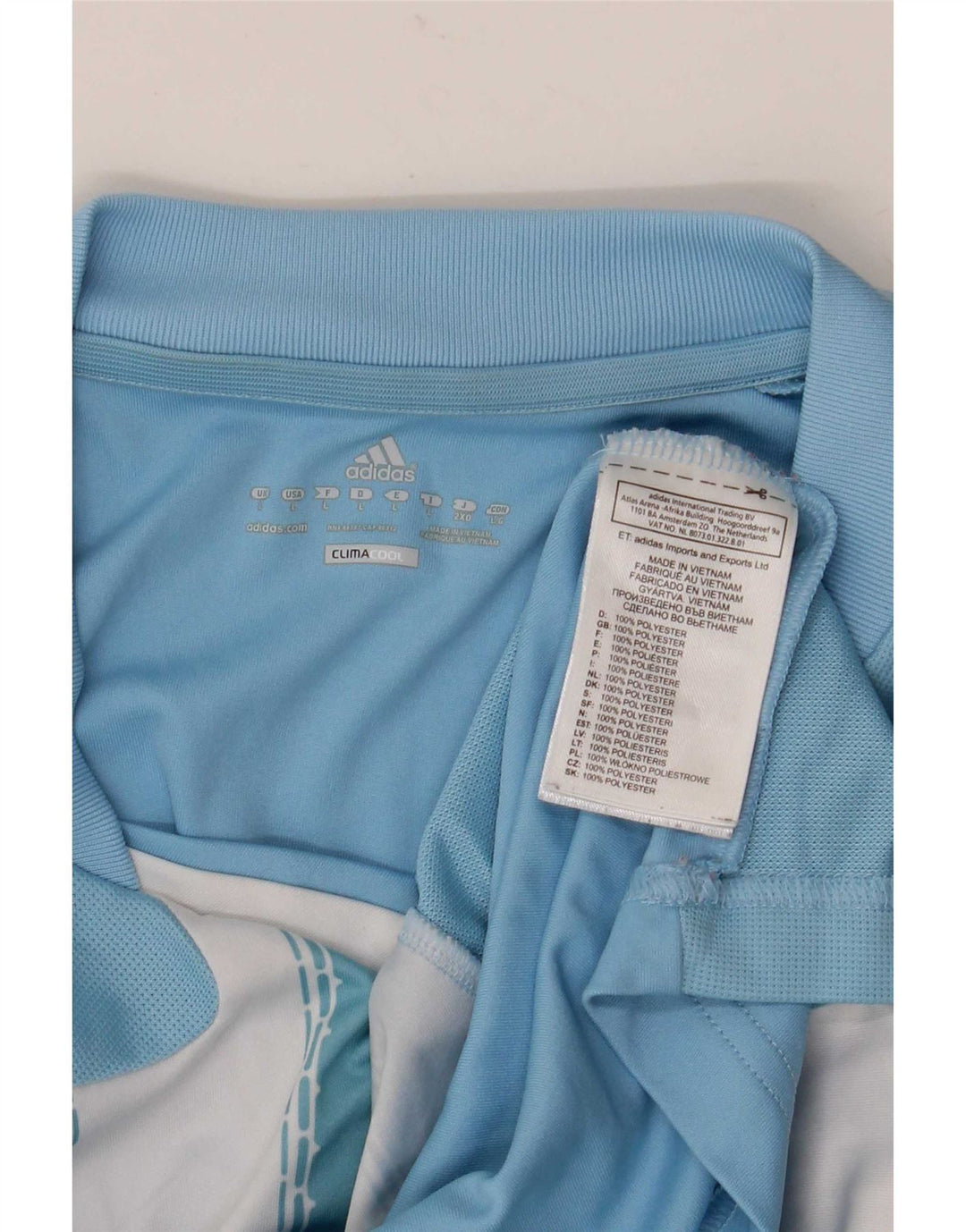 Мужская футболка Adidas Climacool, полиэстер в большую синюю полоску