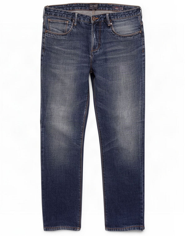 Armani Мужские узкие джинсы W34 L34, синий хлопок