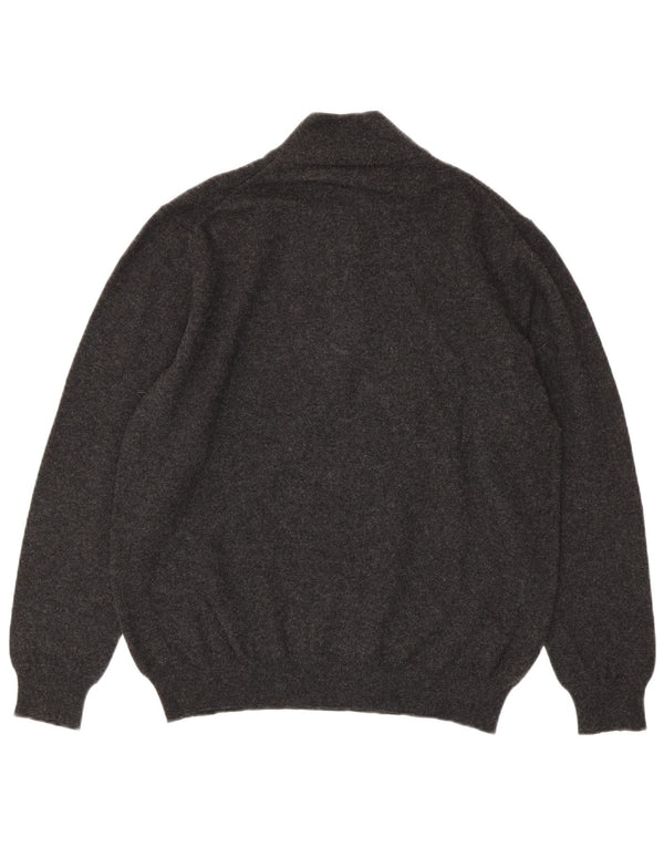 Harmont & Blaine Mens Zip Neck Jumper Sweater 3XL Grey Wool