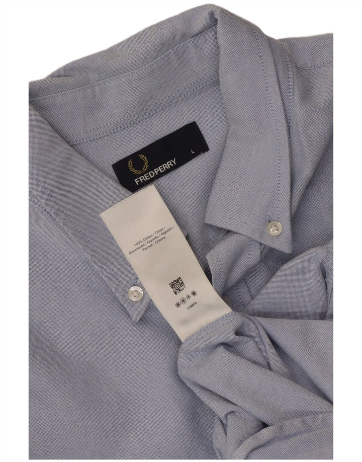 Мужская рубашка Fred Perry, большая синяя хлопковая