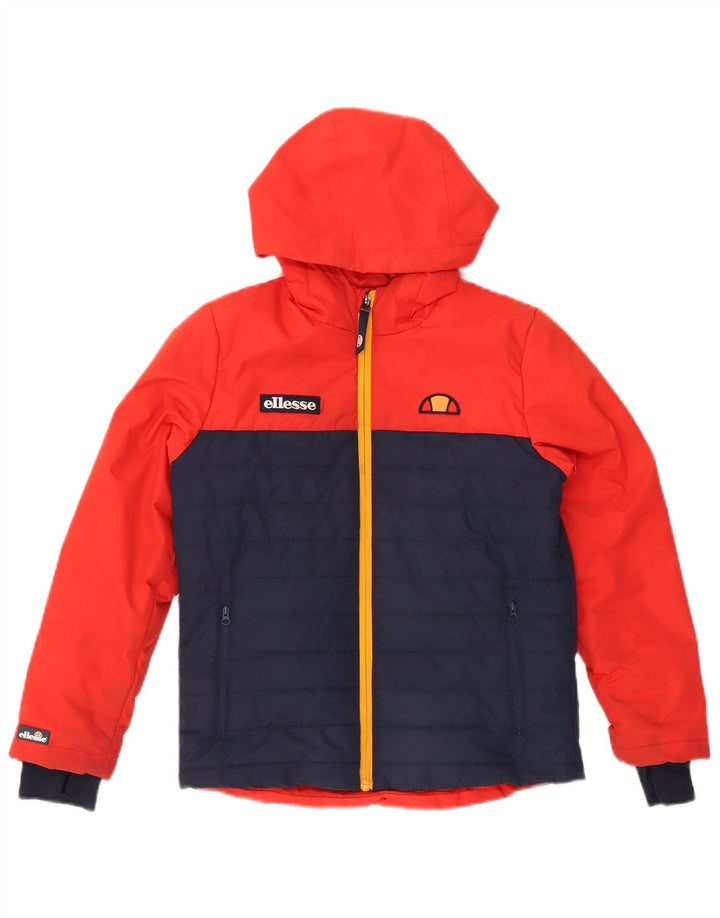Ellesse Утепленная куртка с капюшоном для мальчиков 10-11 лет Красный полиэстер с цветными блоками