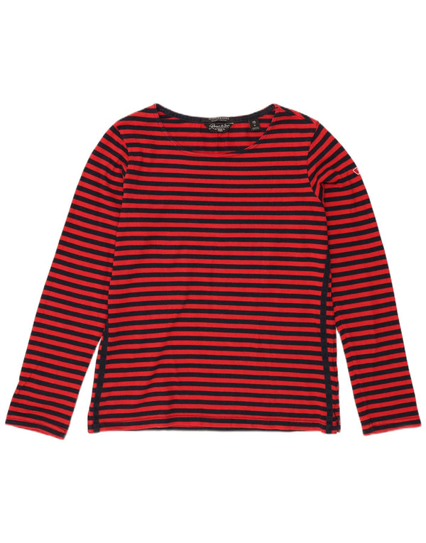 Женский топ оверсайз Scotch & Soda с длинным рукавом, Великобритания, 2 XS, хлопок в красную полоску