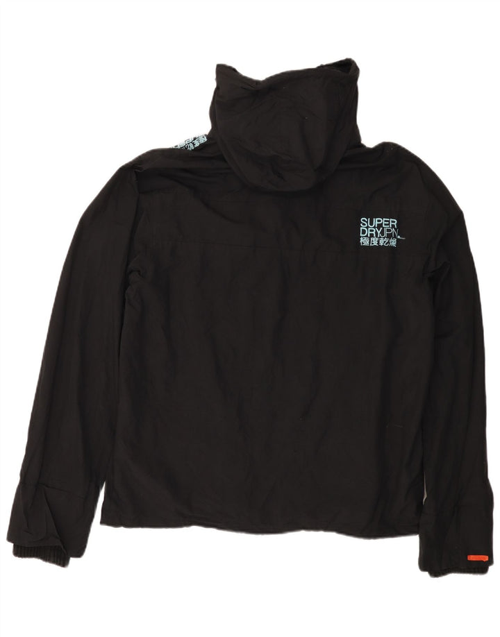 Женская дождевик с капюшоном Superdry The Windcheater UK 18 XL, черный нейлон