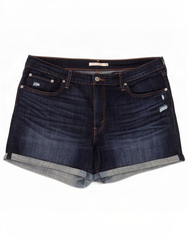 Женские джинсовые шорты Levi's со средней посадкой W33, большие темно-синие, хлопковые