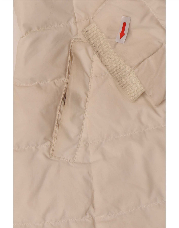 Tommy Hilfiger Женское стеганое пальто с капюшоном UK 6 XS Белый полиэстер