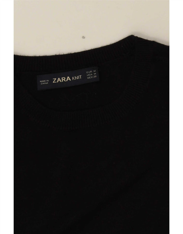 Женский джемпер с круглым вырезом Zara UK 12, средний темно-синий