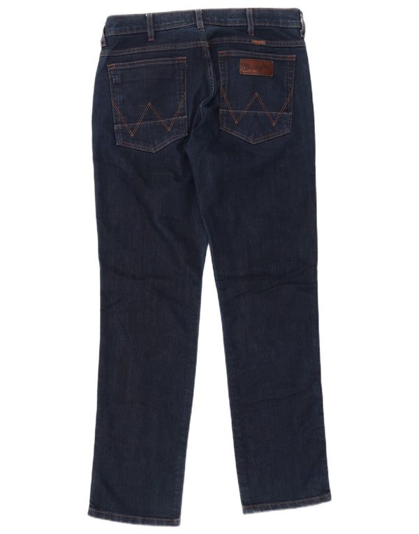 Мужские прямые джинсы Wrangler Greensboro W33 L32 темно-синие, хлопок