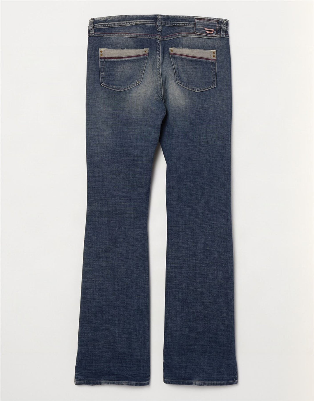 Женские потертые джинсы Diesel Bootcut UK 16, большие размеры W32 L33, синий хлопок