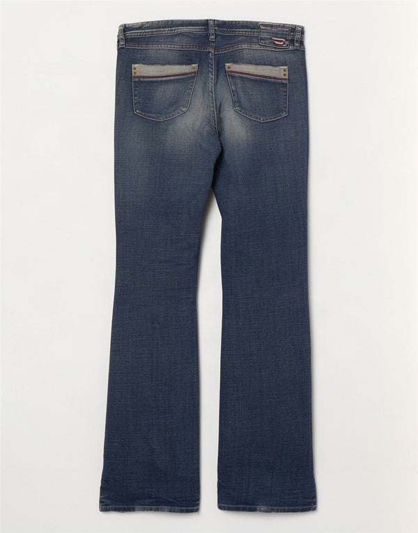 Женские потертые джинсы Diesel Bootcut UK 16, большие размеры W32 L33, синий хлопок