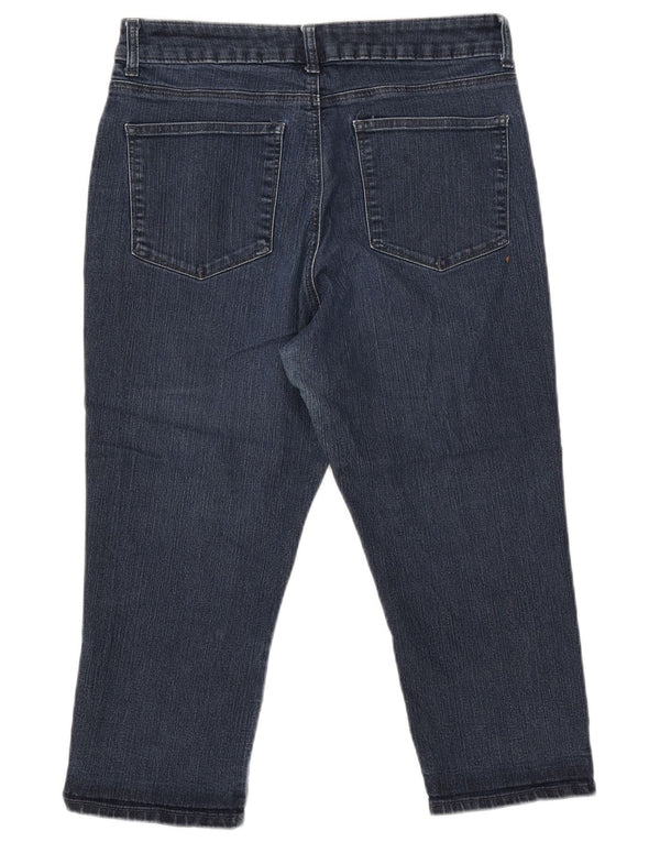 Женские джинсы-капри классического кроя LEE США 14 XL W32 L22 Темно-синие хлопковые