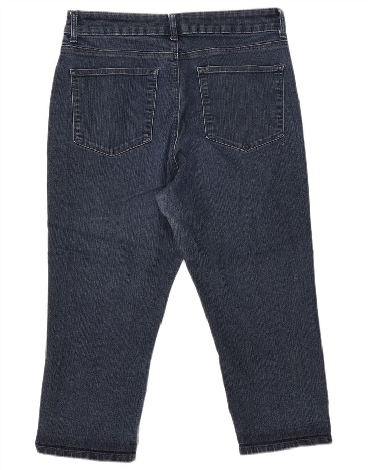 Женские джинсы-капри классического кроя LEE США 14 XL W32 L22 Темно-синие хлопковые