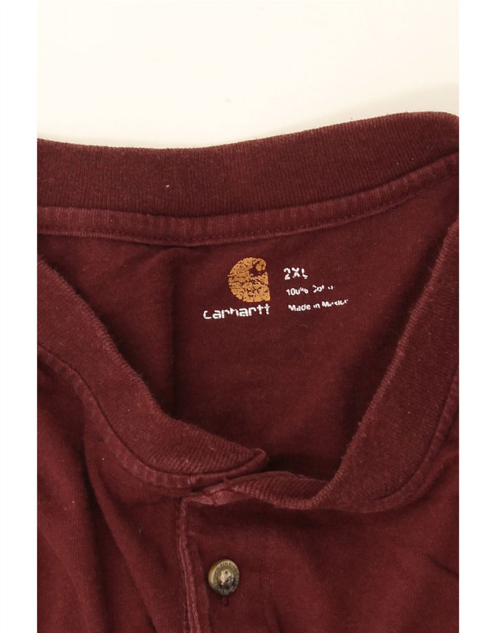 Мужской топ CARHARTT с длинным рукавом 2XL, бордовый хлопок