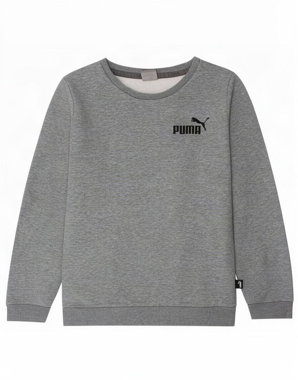 Свитшот Puma для мальчиков 7-8 лет, серый хлопок с крапинками