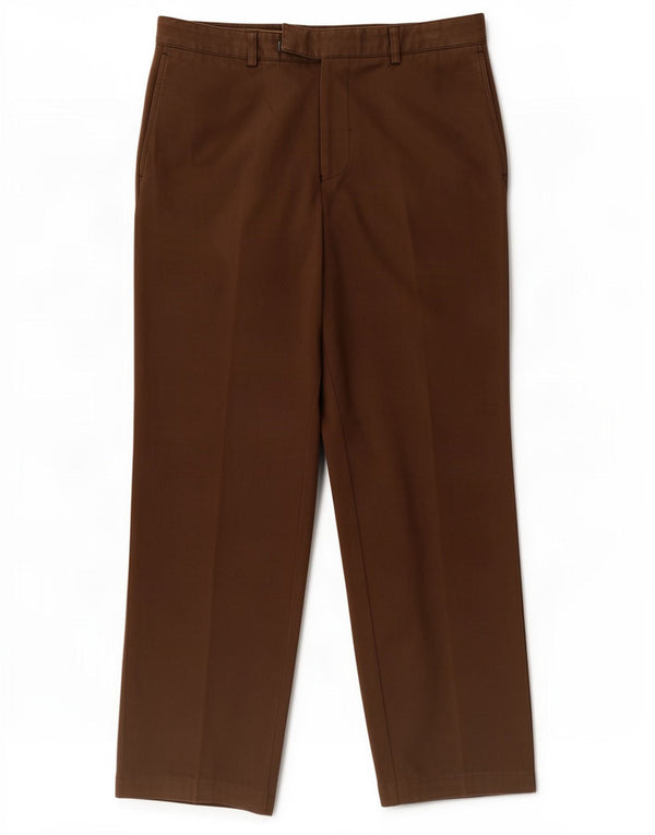 Мужские прямые костюмные брюки Hugo Boss IT 52 XL W38 L33 коричневые, хлопок