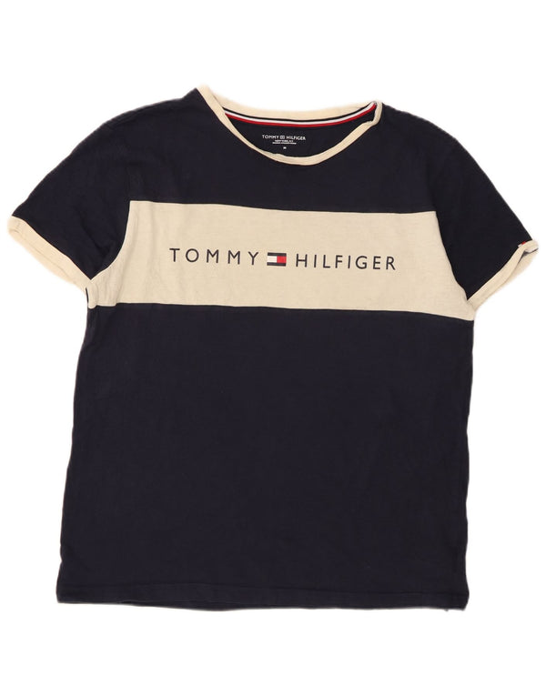 Мужская футболка с рисунком Tommy Hilfiger, средний темно-синий, хлопок с цветными блоками