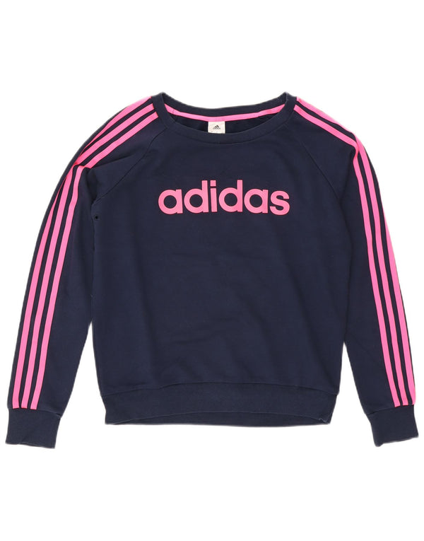 Женский джемпер Adidas Climalite Graphic Sweatshirt UK 12/14, средний темно-синий