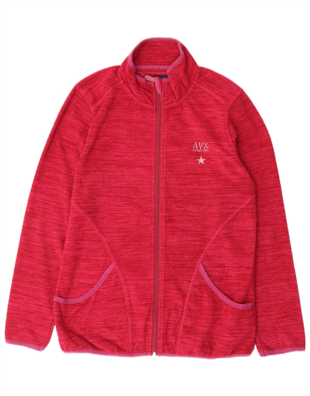 Женская флисовая куртка AVIREX UK 14, средний розовый полиэстер в тонкую полоску