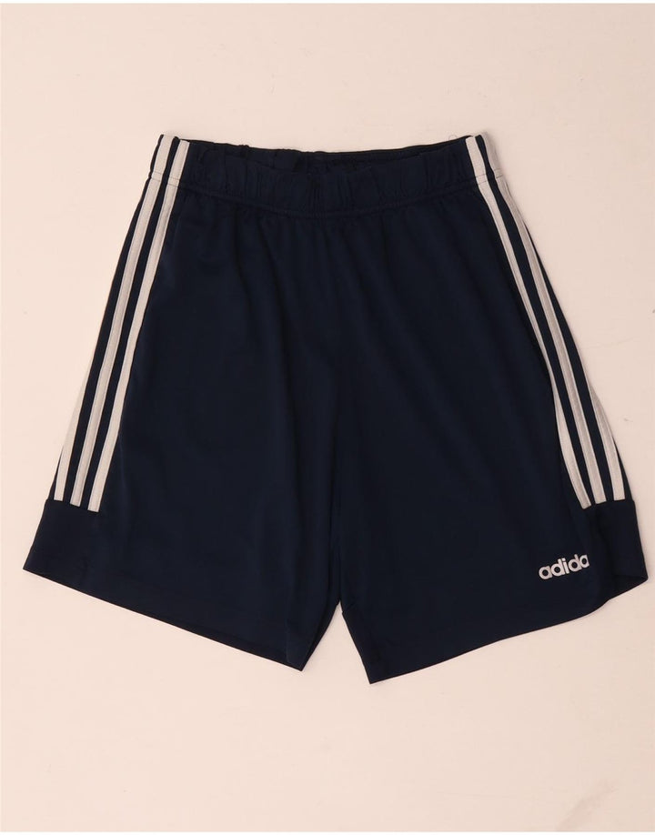 Мужские спортивные шорты Adidas среднего размера, темно-синие, полиэстер