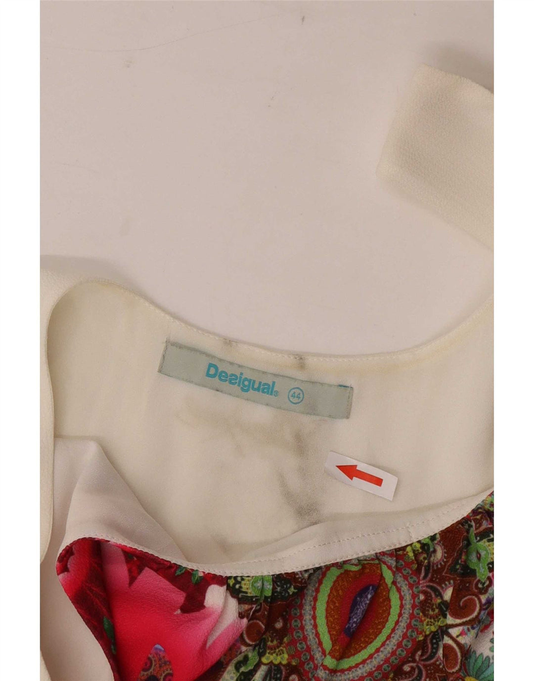 Женская туника без рукавов Desigual EU 44 XL, белый полиэстер с цветочным принтом