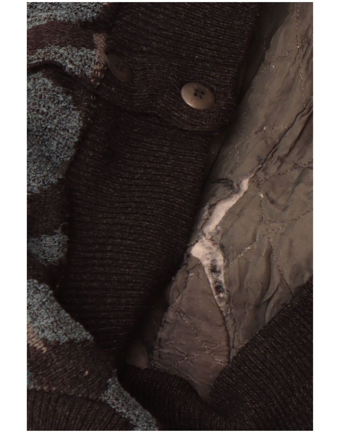 Винтажная мужская куртка-бомбер UK 42 XL из разноцветной шерсти альпаки с геометрическим рисунком