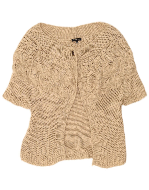 Женский кардиган с коротким рукавом Massimo Dutti UK 14, большой бежевый
