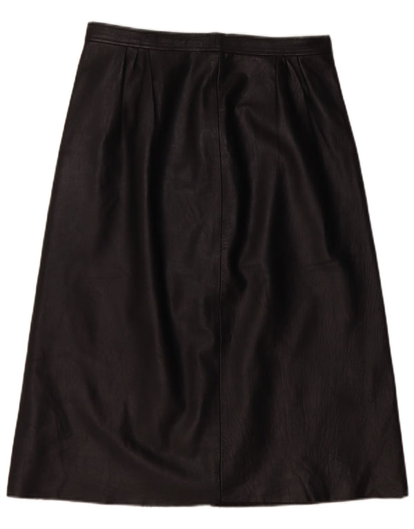 Винтажная женская кожаная юбка W28, средняя черная